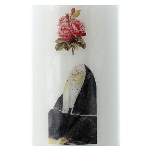 Saint Rita of Cascia white candle 15x6cm 2