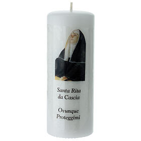 Saint Rita of Cascia white candle 13x5 cm