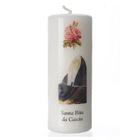 Velas e Círios: Vela Santa Rita de Cássia 13x6 cm branca Velas e Círios: Vela Santa Rita de Cássia 13x6 cm branca