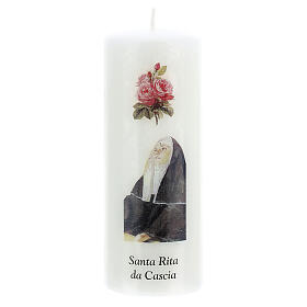 Saint Rita of Cascia white candle 13x5 cm