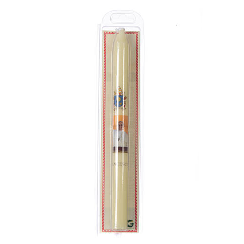 Pope Francis thin candle with case 2