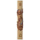 Paschal candle in beeswax with golden Resurrected Christ 8x120cm s1