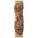 Paschal candle in beeswax with golden Resurrected Christ 8x120cm s2
