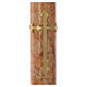 Paschal candle in beeswax with cross and marble effect finish 8x120cm s2