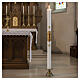 Paschal candle in white beeswax with gold Resurrected Christ 8x120cm s2
