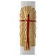 Paschal candle in white beeswax with gold Resurrected Christ 8x120cm s2