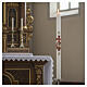 Paschal candle in white wax with lamb and cross 8x120cm s2