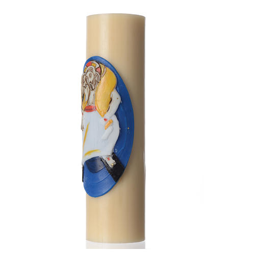 STOCK Altar candle with logo of the Jubilee of Mercy beeswax 8cm 2