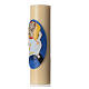 STOCK Vela de Altar Logo Jubileo de la Misericordia, cera de abeja, diám 8 cm s2