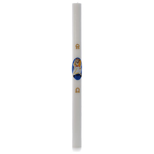 STOCK Paschal Candle Logo Jubilee of Mercy white wax 8x120cm 3