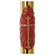 Paschal candle in beeswax with red and golden cross 8x120cm s3