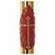 Paschal candle in beeswax with red and golden cross 8x120cm s2