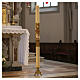 Paschal candle in wax with lamb and golden cross 8x120cm s2
