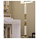 Paschal candle in white wax with lamb and golden cross 8x120cm s2