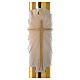 Paschal candle in white wax with golden cross 8x120cm s2