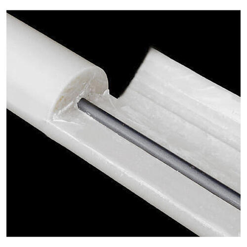 Paschal candle in white wax with support 8x150cm 4