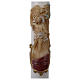 Paschal candle in white wax with support and painted Resurrected Christ 8x120cm s2