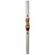 Paschal candle in white wax with support and painted Resurrected Christ 8x120cm s3