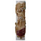 Paschal candle in white wax with support and painted Resurrected Christ 8x120cm s3