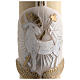 Paschal candle in beeswax silver Lamb and cross with inner reinforcement 8x120cm s4