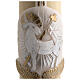 Paschal candle in beeswax silver Lamb and cross with inner reinforcement 8x120cm s3