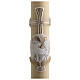 Paschal candle in beeswax silver Lamb and cross with inner reinforcement 8x120cm s4