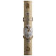 Paschal candle in beeswax silver Lamb and cross with inner reinforcement 8x120cm s1