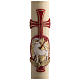 Paschal candle in beeswax with support and Lamb and cross 8x120cm s2