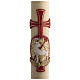 Paschal candle in beeswax with support and Lamb and cross 8x120cm s5