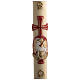 Paschal candle in beeswax with support and Lamb and cross 8x120cm s1