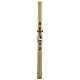 Paschal candle in beeswax with support and red and gold Lamb and cross 8x120cm s5