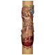 Paschal candle in beeswax with support and Resurrected Christ 8x120cm s2
