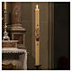 Paschal candle in beeswax with support and Resurrected Christ 8x120cm s2