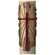 Paschal candle in beeswax with support and gold Resurrected Christ 8x120cm s3
