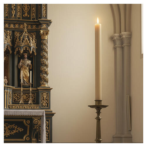 Paschal candle in beeswax with support 8x150cm 2