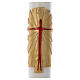 Paschal candle in white wax with support and golden Resurrected Christ 8x120cm s2