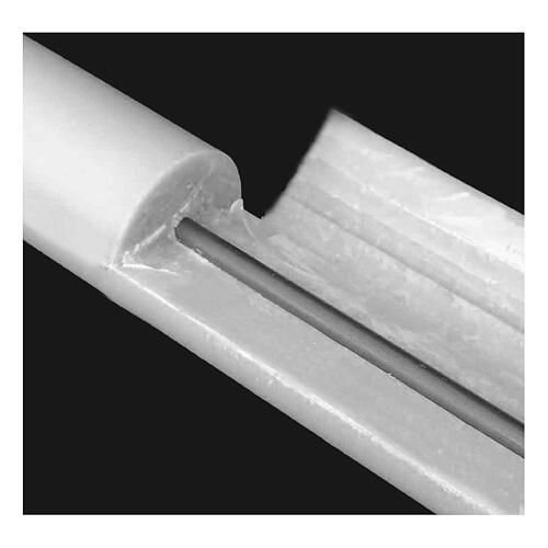 Paschal candle in white wax with support with antique cross 8x120cm 5