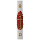 Paschal candle in white wax with support with antique cross 8x120cm s1