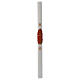 Paschal candle in white wax with support with antique cross 8x120cm s3
