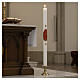Paschal candle with antique cross in white wax with support 8x120cm s2
