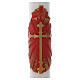 Paschal candle with antique cross in white wax with support 8x120cm s3