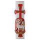 Paschal candle in white wax with lamb 8x120cm s2