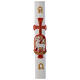 Paschal candle in white wax with lamb 8x120cm s1