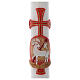 Paschal candle in white wax with lamb 8x120cm s3