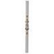 Lamb Paschal candle with support in white wax with silver cross 8x120cm s4