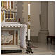 White Easter candle with support with lamb and gold cross 8x120cm s2