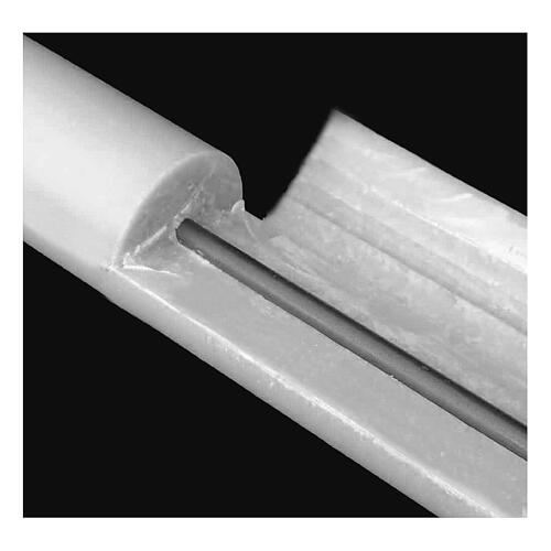 Cirio Pascual cera blanca REFUERZO cordero cruz fundo dorado 8x120 cm 5