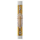 White Easter candle with support with gold cross 8x120cm s1