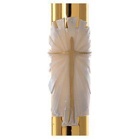 Velas e Círios: Círio Pascal COM REFORÇO Cruz Branca Fundo Dourado 8x120 cm Velas e Círios: Círio Pascal COM REFORÇO Cruz Branca Fundo Dourado 8x120 cm