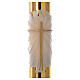 White Easter candle with support with gold cross 8x120cm s2